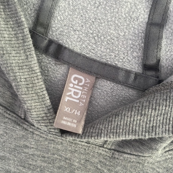 Athleta Girl Soft & Stretchy Hoodie with Crossover Bottom Detail and Thumb Holes - Picture 2 of 5